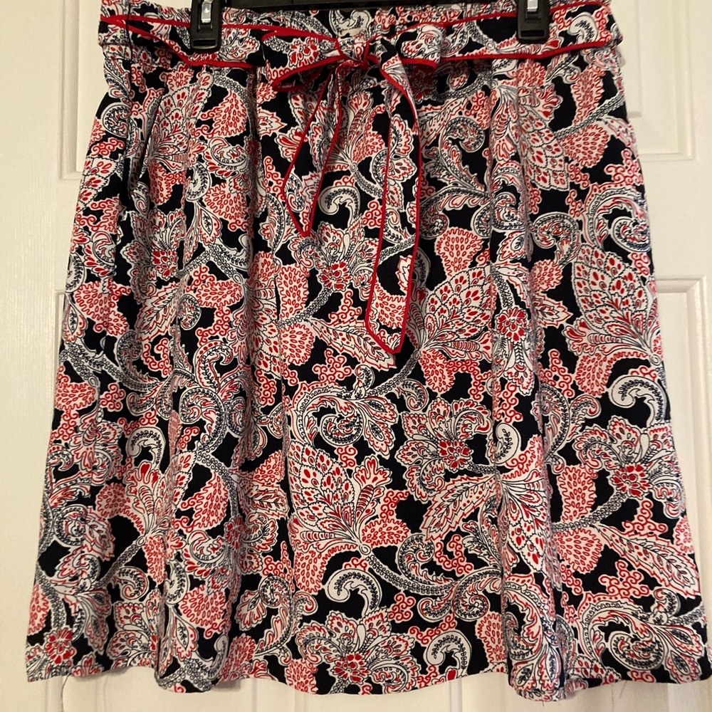 LOFT Skirt with Black and Red Paisley